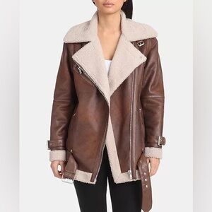 Avec Les Filles Faux-Shearling Moto Jacket